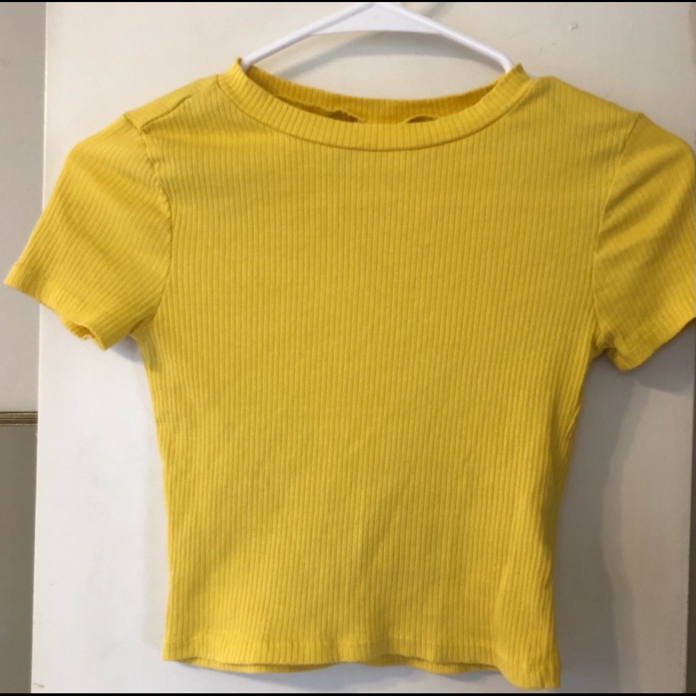H&M yellow ribbed top